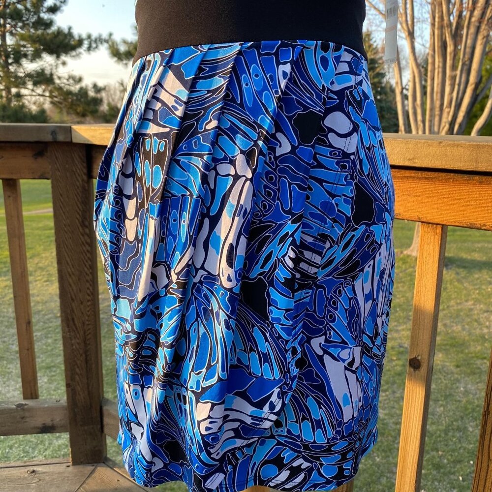 LAUNDRY By Design Abyss Dress Size 2 Faux Wrap Puff Sleeve Multicolor NWT - Picture 12 of 16